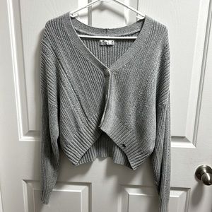 Gray Hollister button up sweater